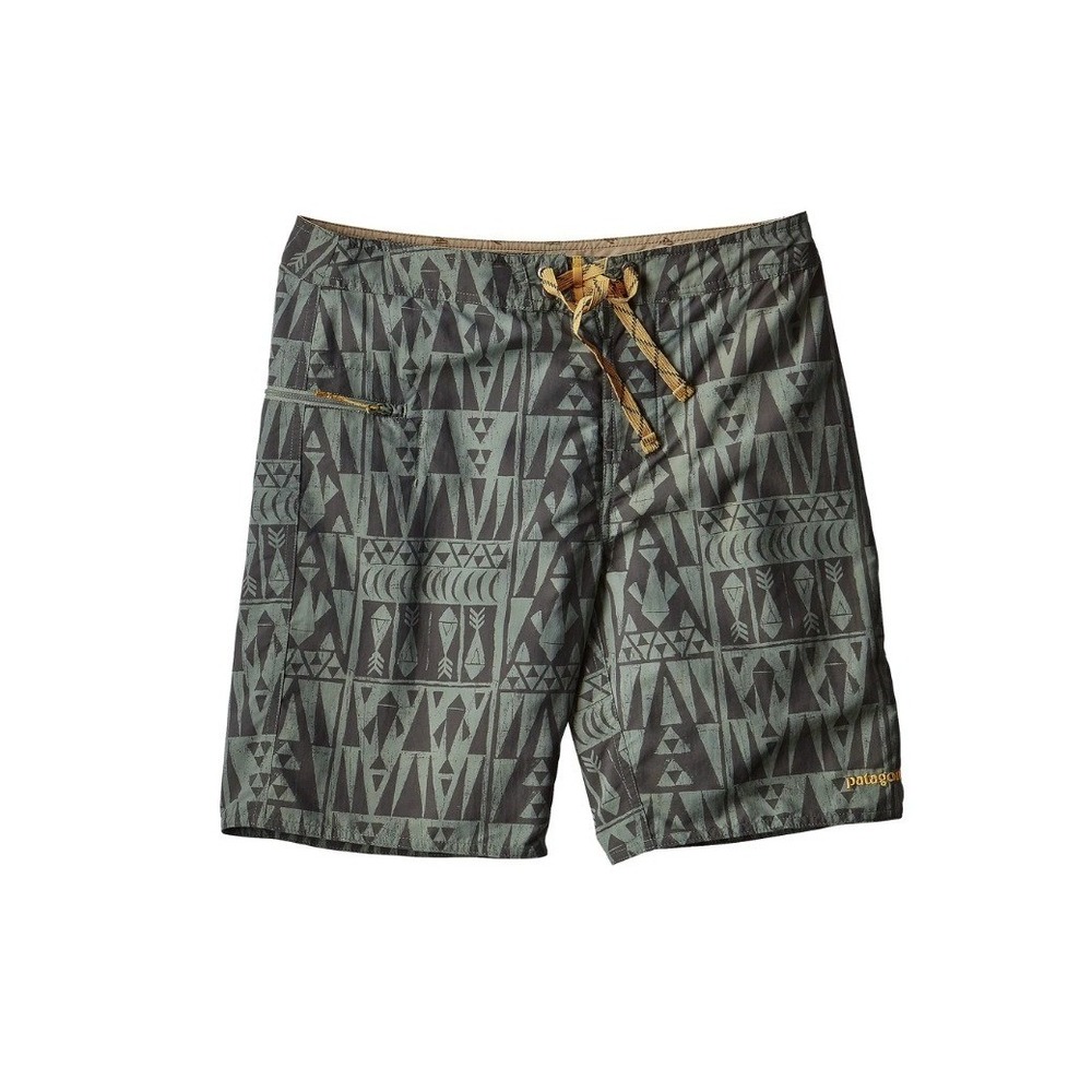 Patagonia‎ Mens 38 Wavefarer Board Shorts in Tribal Geo Hemlock Green